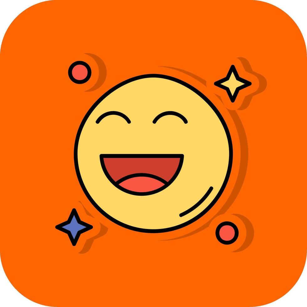 Happy Filled Orange background Icon vector