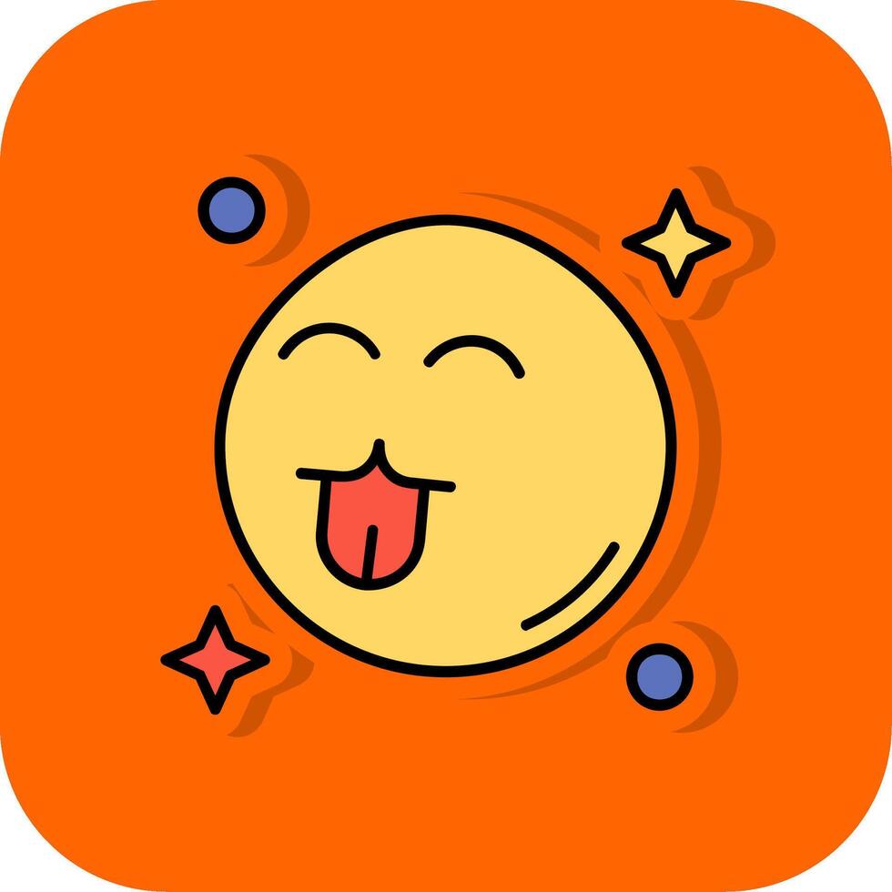 Cute Filled Orange background Icon vector