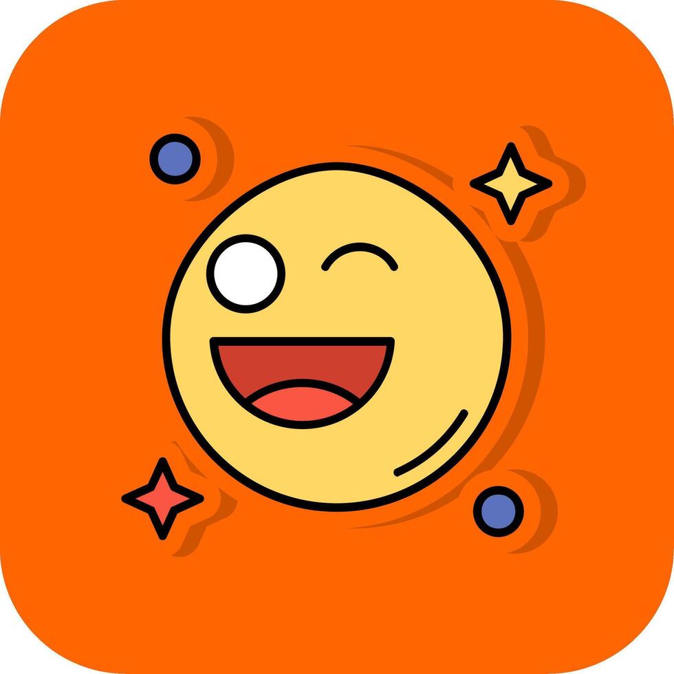 Wink Filled Orange background Icon vector