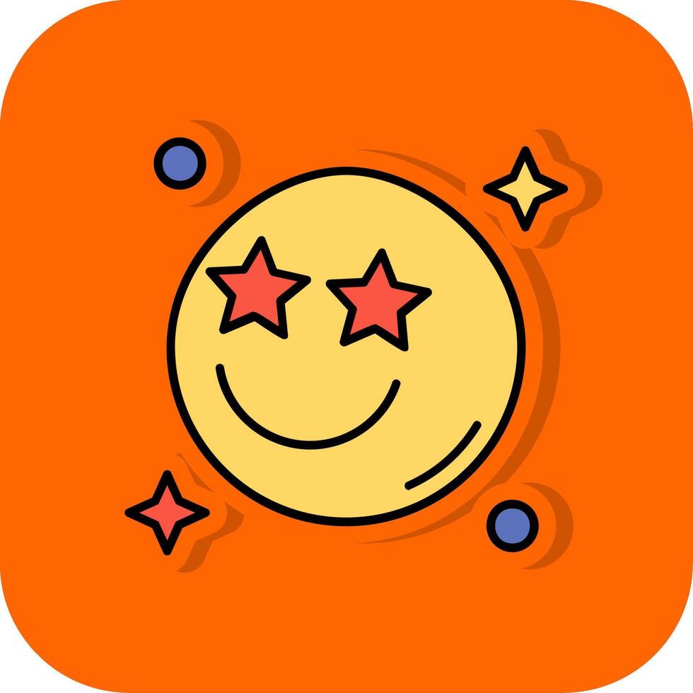 Famous Filled Orange background Icon vector