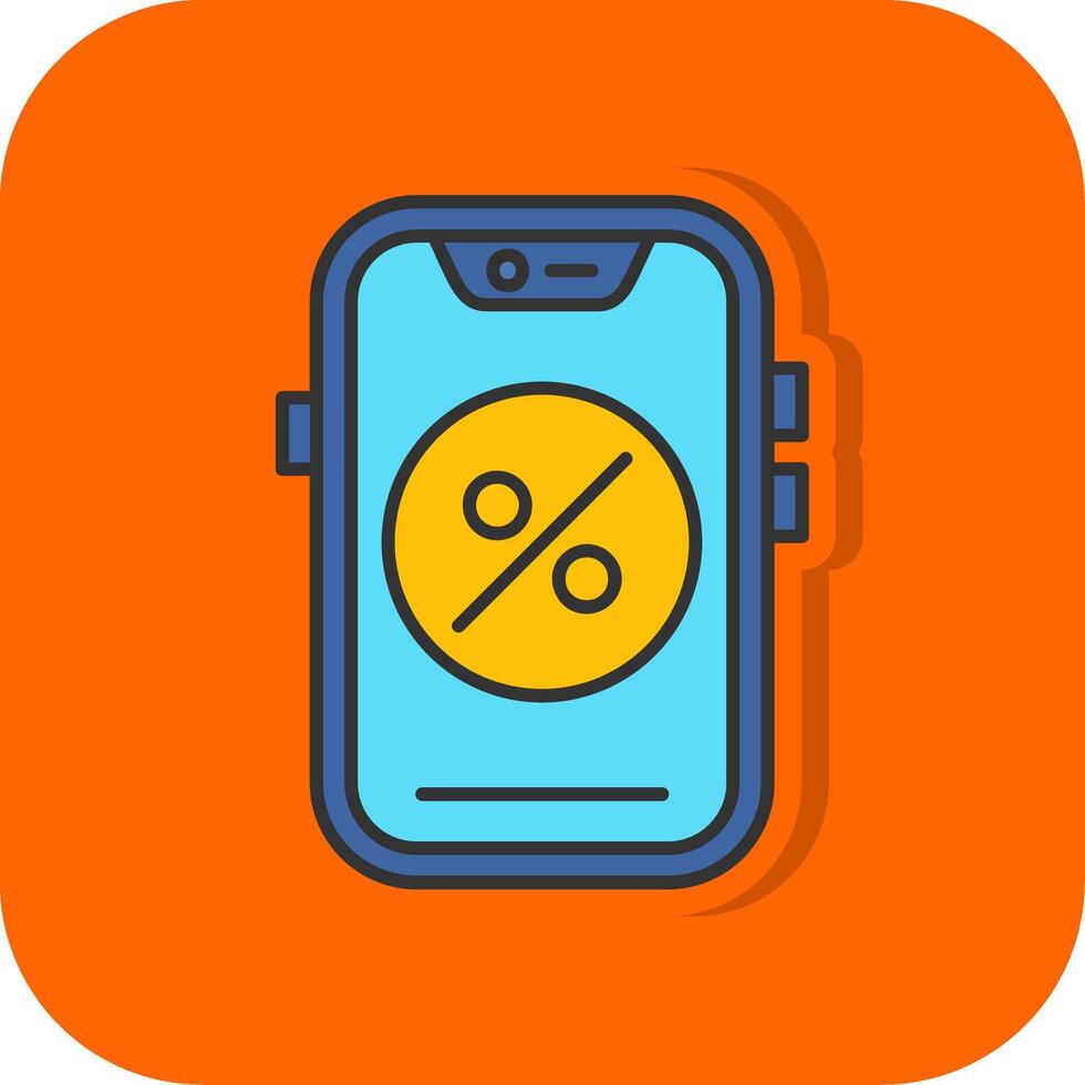 Percentage Filled Orange background Icon vector