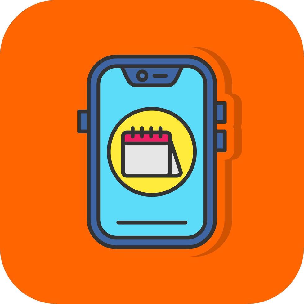 calendario lleno naranja antecedentes icono vector