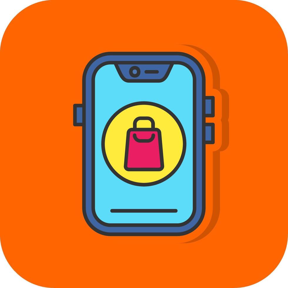 compras lleno naranja antecedentes icono vector