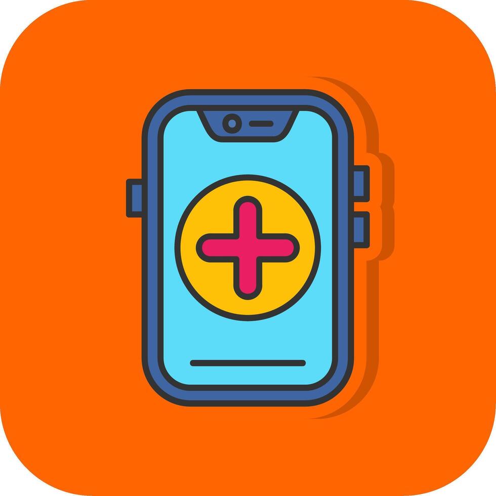 Add Filled Orange background Icon vector