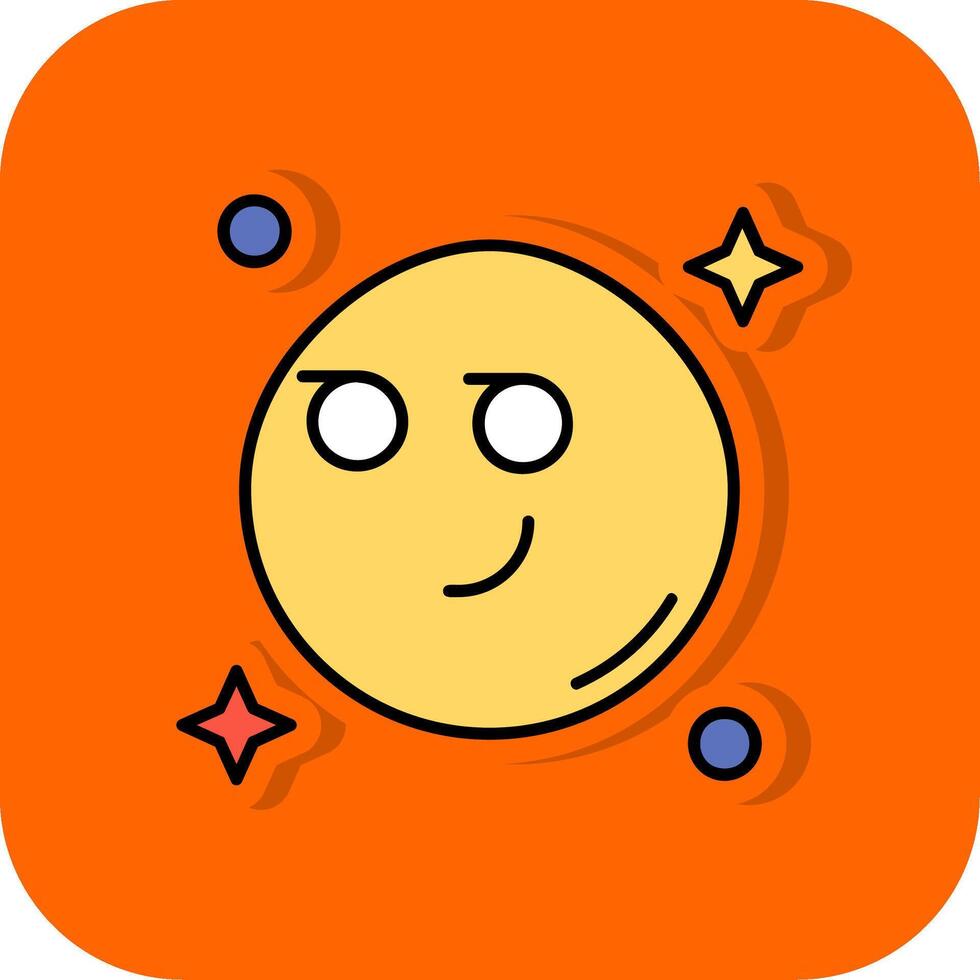 Smirking Filled Orange background Icon vector