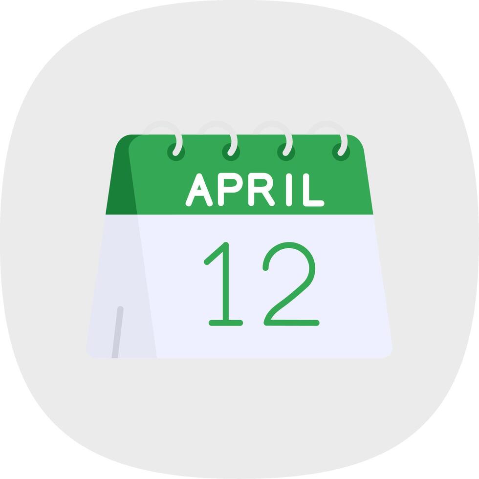 12th of April Flat Curve Icon vector