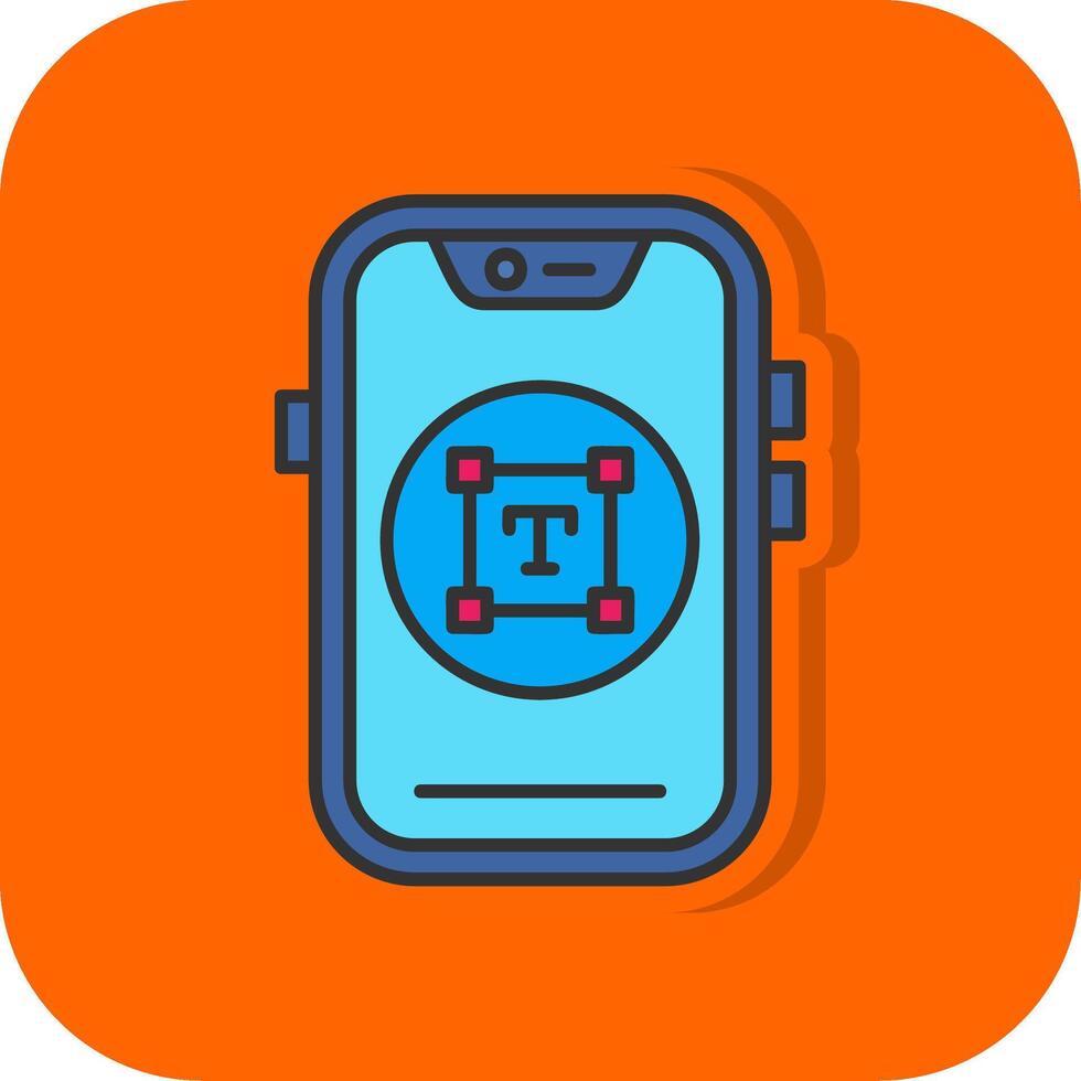 Type Filled Orange background Icon vector