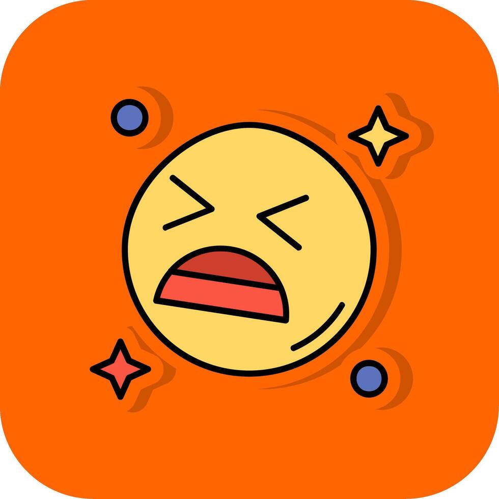 Anguish Filled Orange background Icon vector