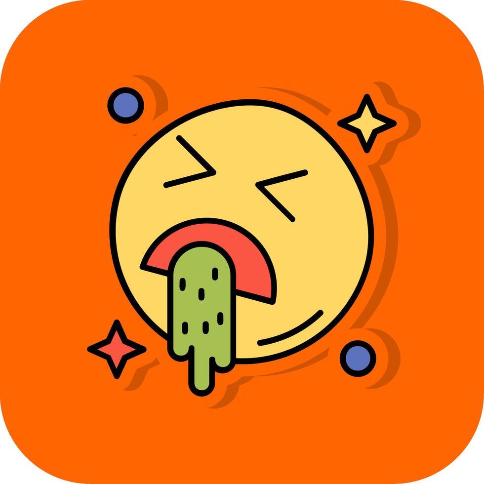 Vomit Filled Orange background Icon vector