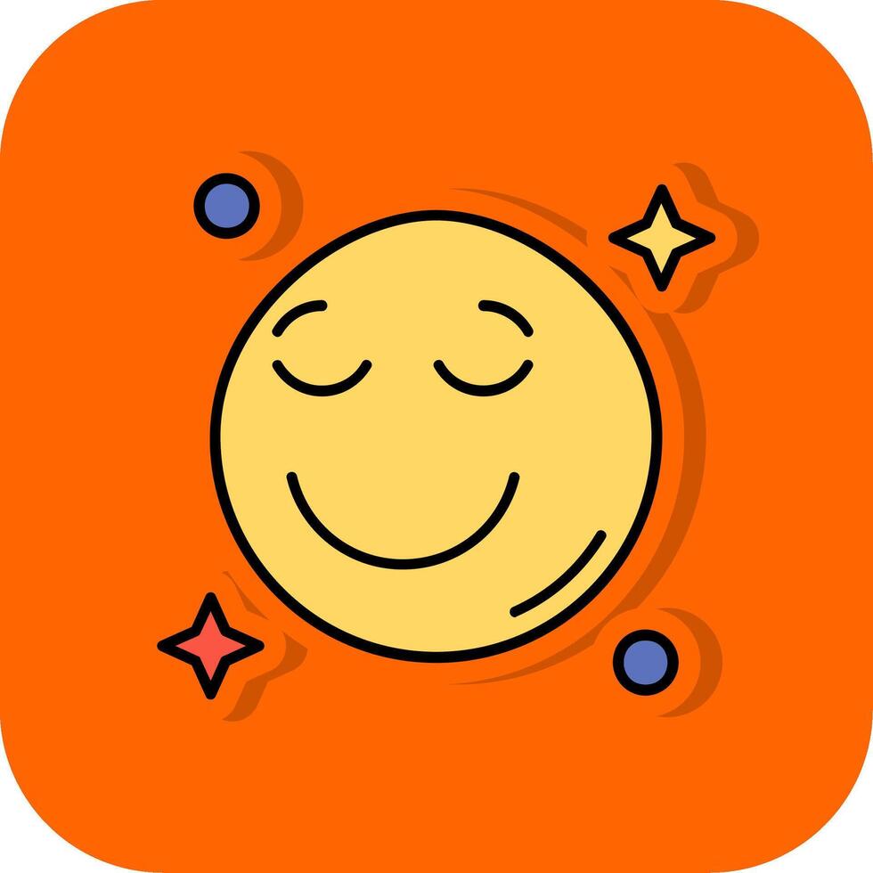 Relieved Filled Orange background Icon vector