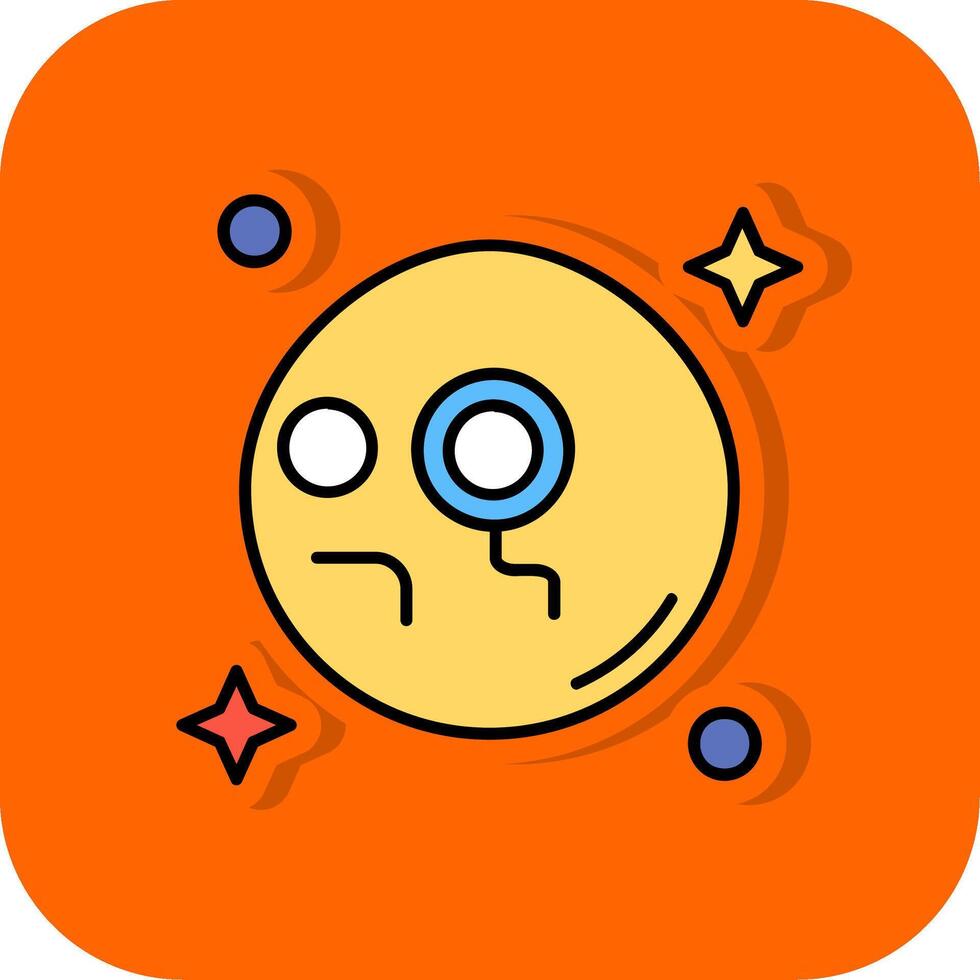 Monocle Filled Orange background Icon vector