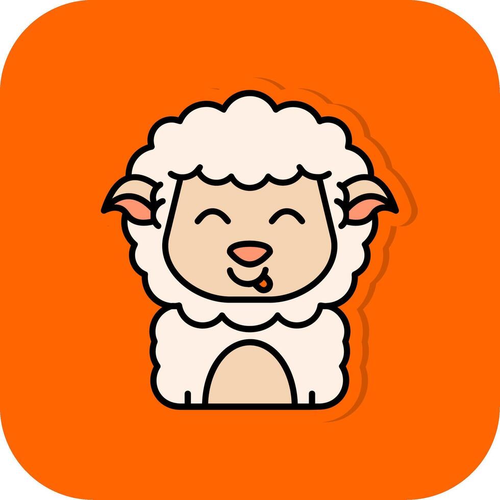 Tongue Filled Orange background Icon vector