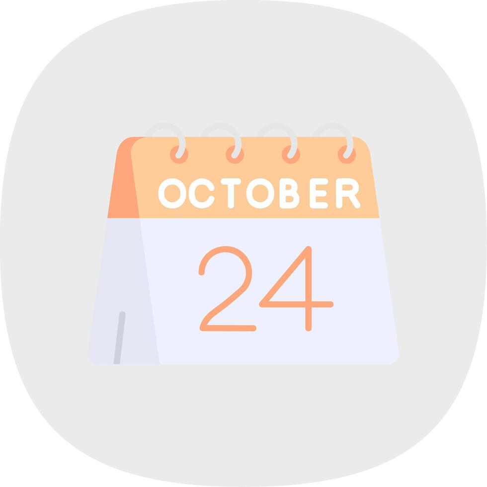 24th of October Flat Curve Icon vector