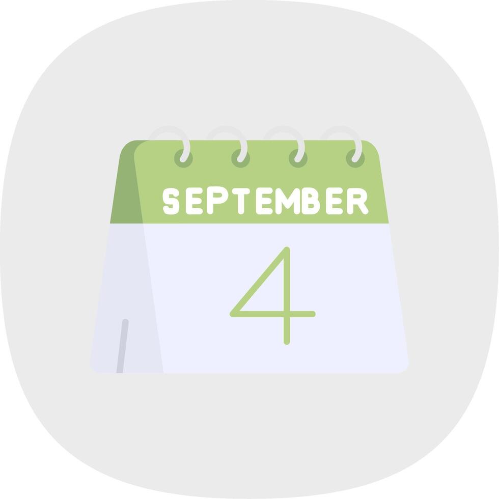 4th of September Flat Curve Icon vector