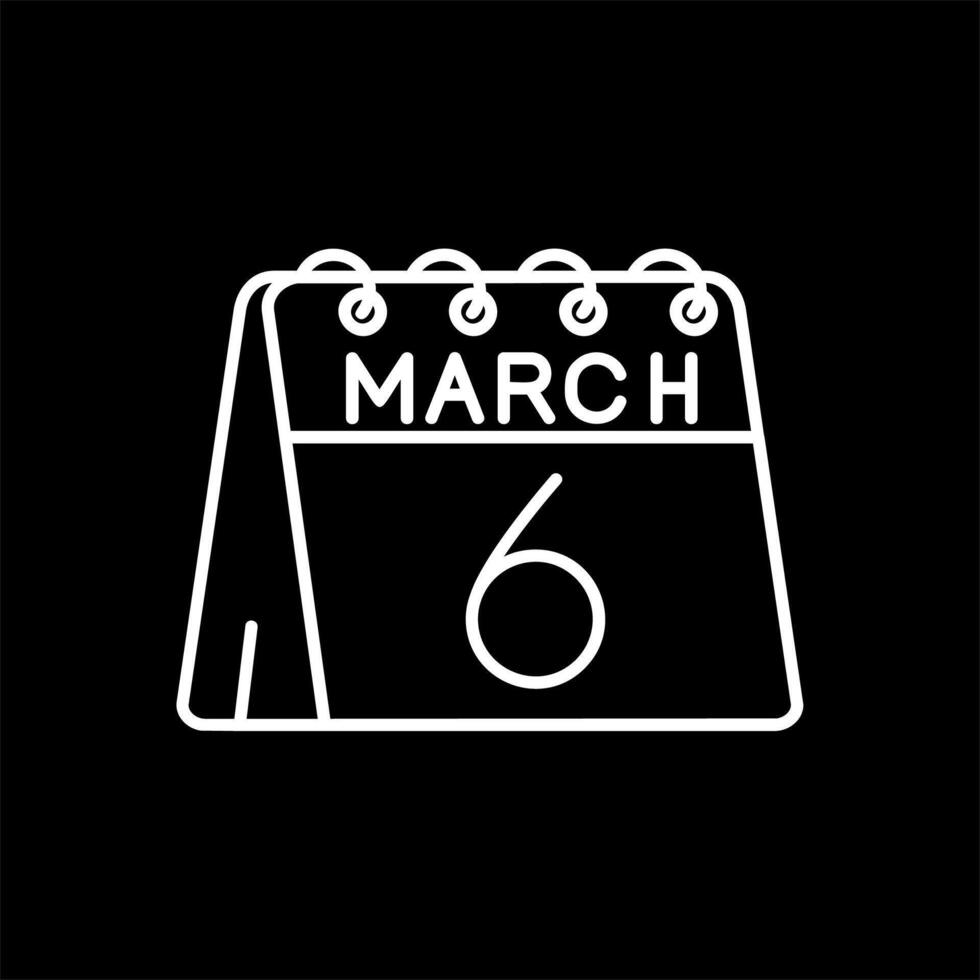6th of March Line Inverted Icon vector