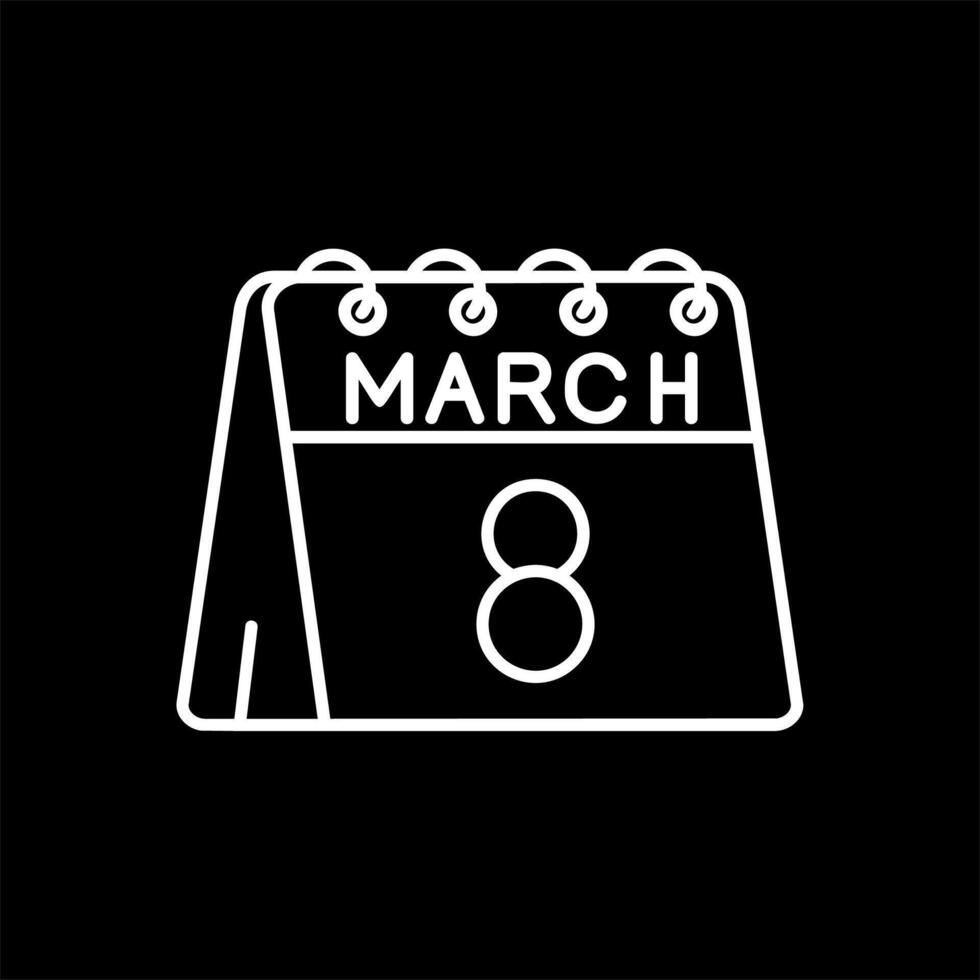 8th of March Line Inverted Icon vector