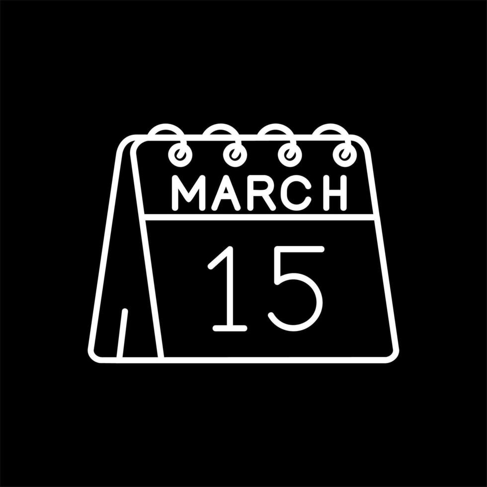 15th of March Line Inverted Icon vector