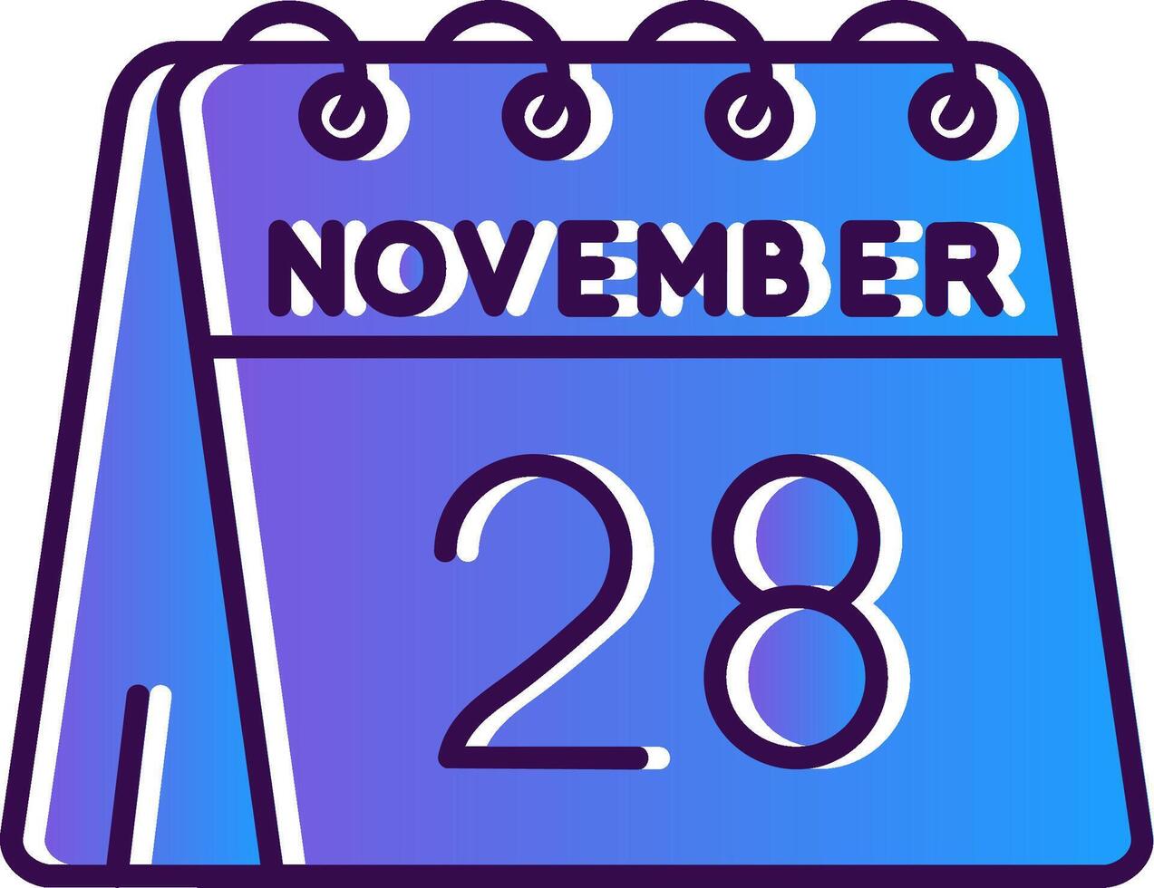 28 de noviembre degradado lleno icono vector