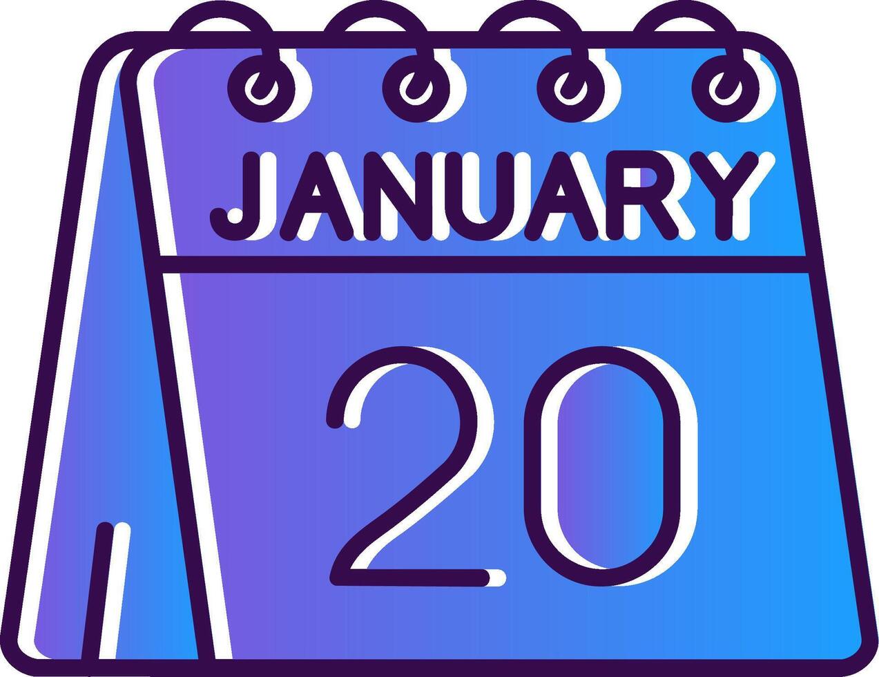 20th of January Gradient Filled Icon vector