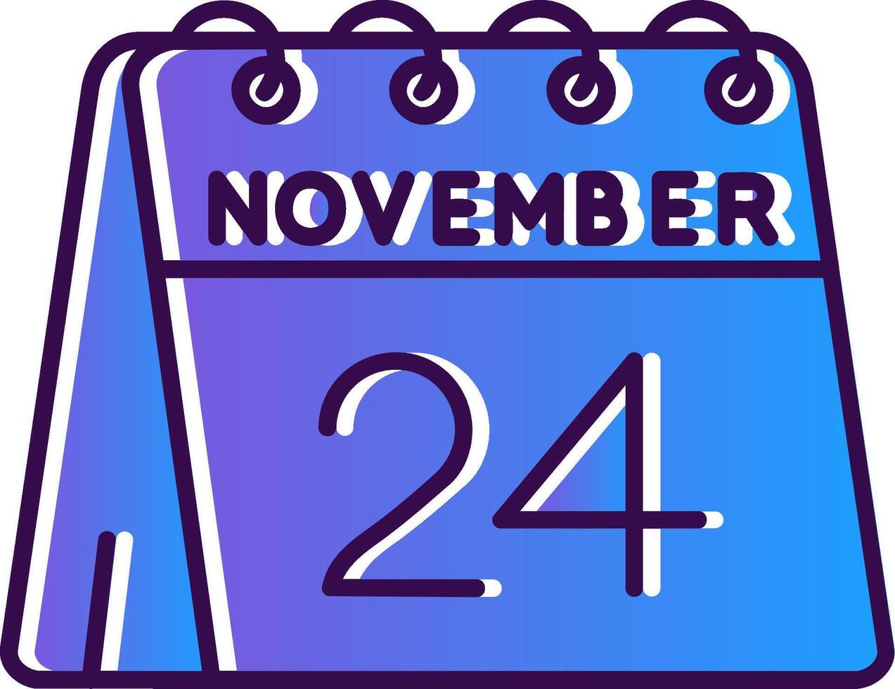 24 de noviembre degradado lleno icono vector