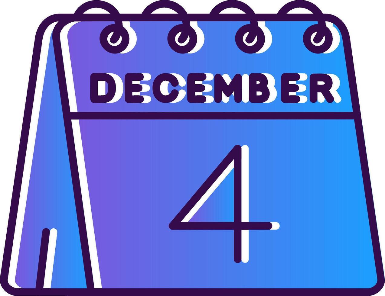 4th of December Gradient Filled Icon vector