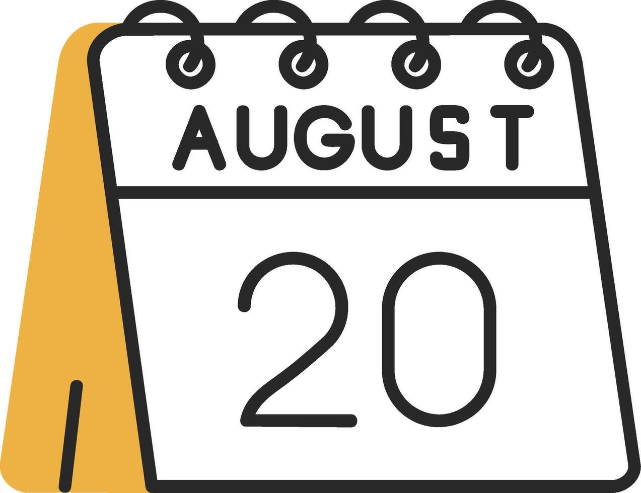 20th of August Skined Filled Icon vector