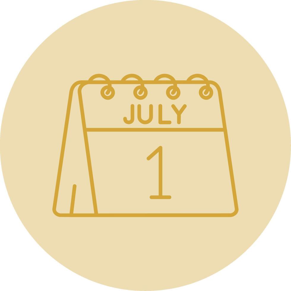 1st of July Line Yellow Circle Icon vector