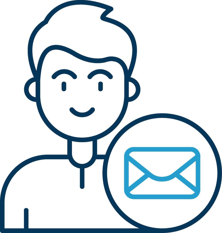 Email Line Blue Two Color Icon vector