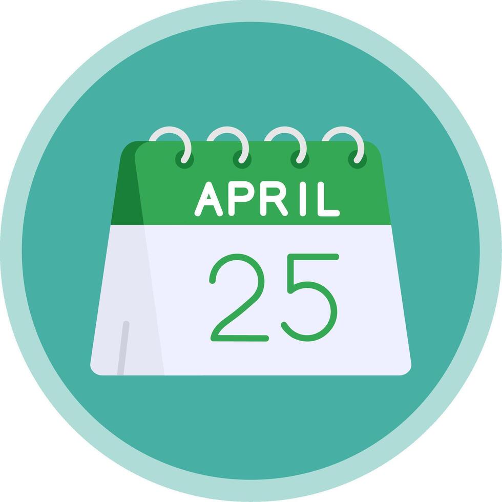 25th of April Flat Multi Circle Icon vector