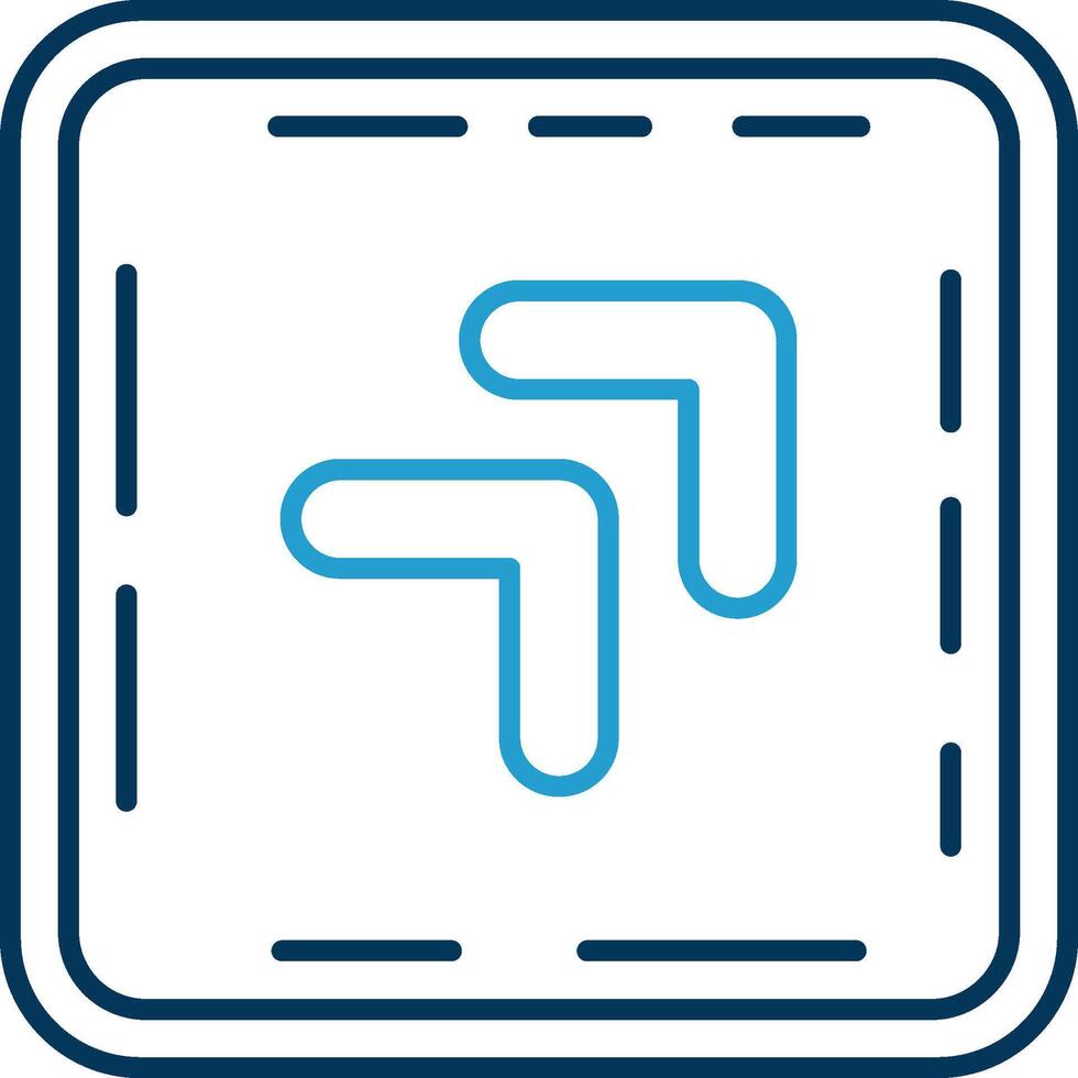 Chevron Line Blue Two Color Icon vector