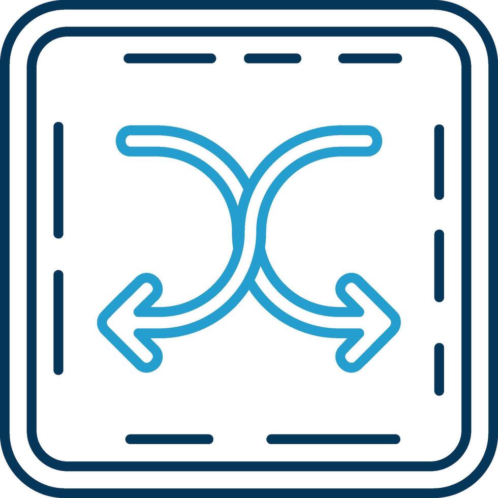 Shuffle Line Blue Two Color Icon vector
