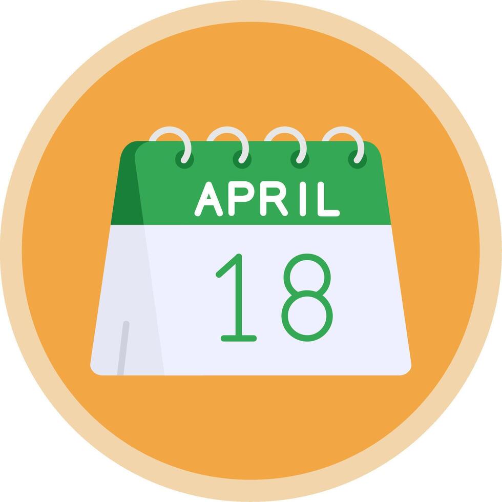 18th of April Flat Multi Circle Icon vector