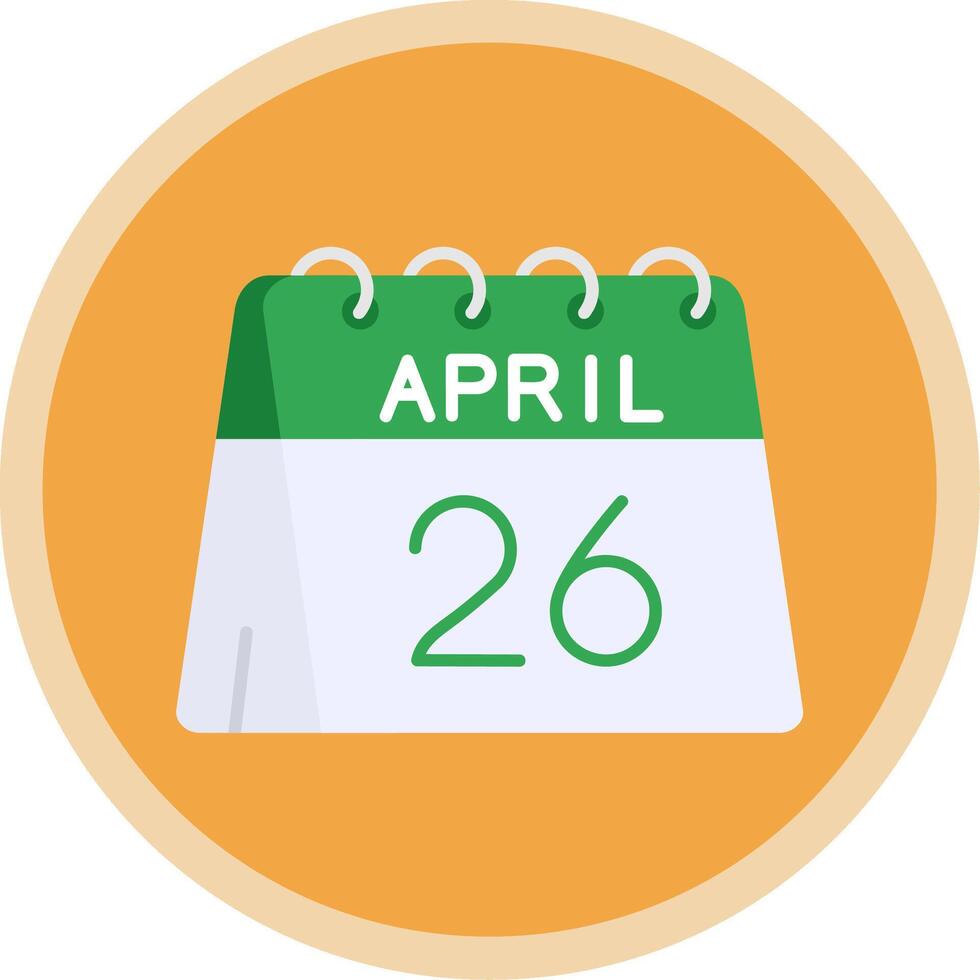 26th of April Flat Multi Circle Icon vector