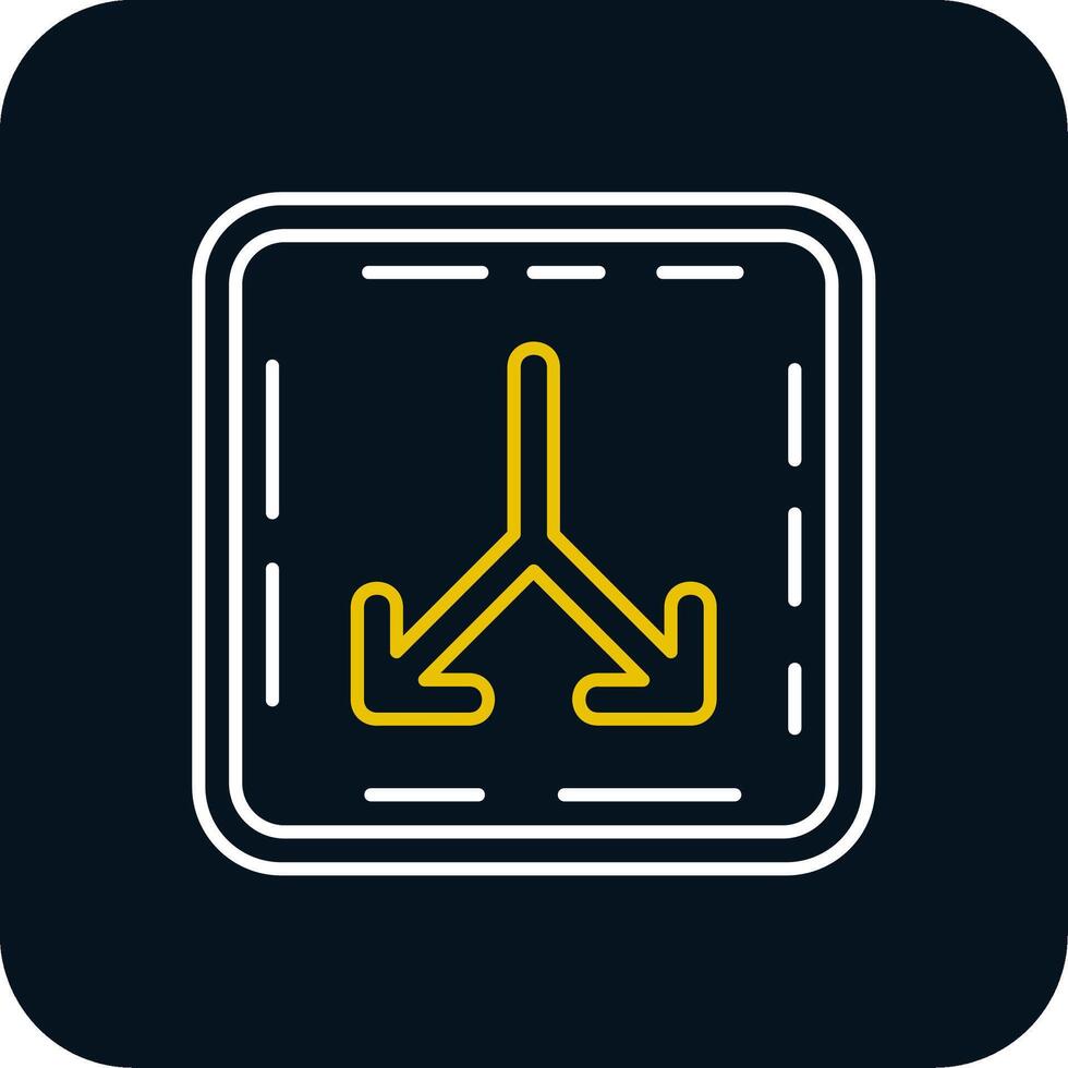 Split Line Yellow White Icon vector