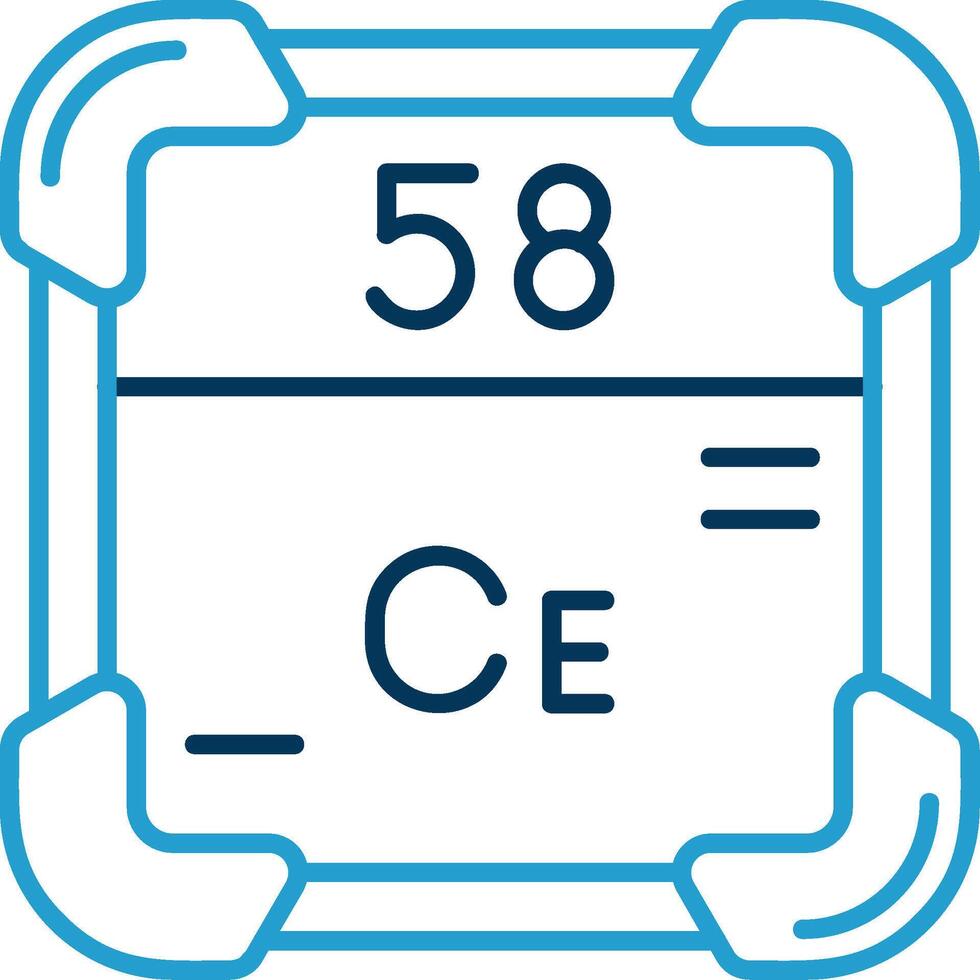 Cerium Line Blue Two Color Icon vector