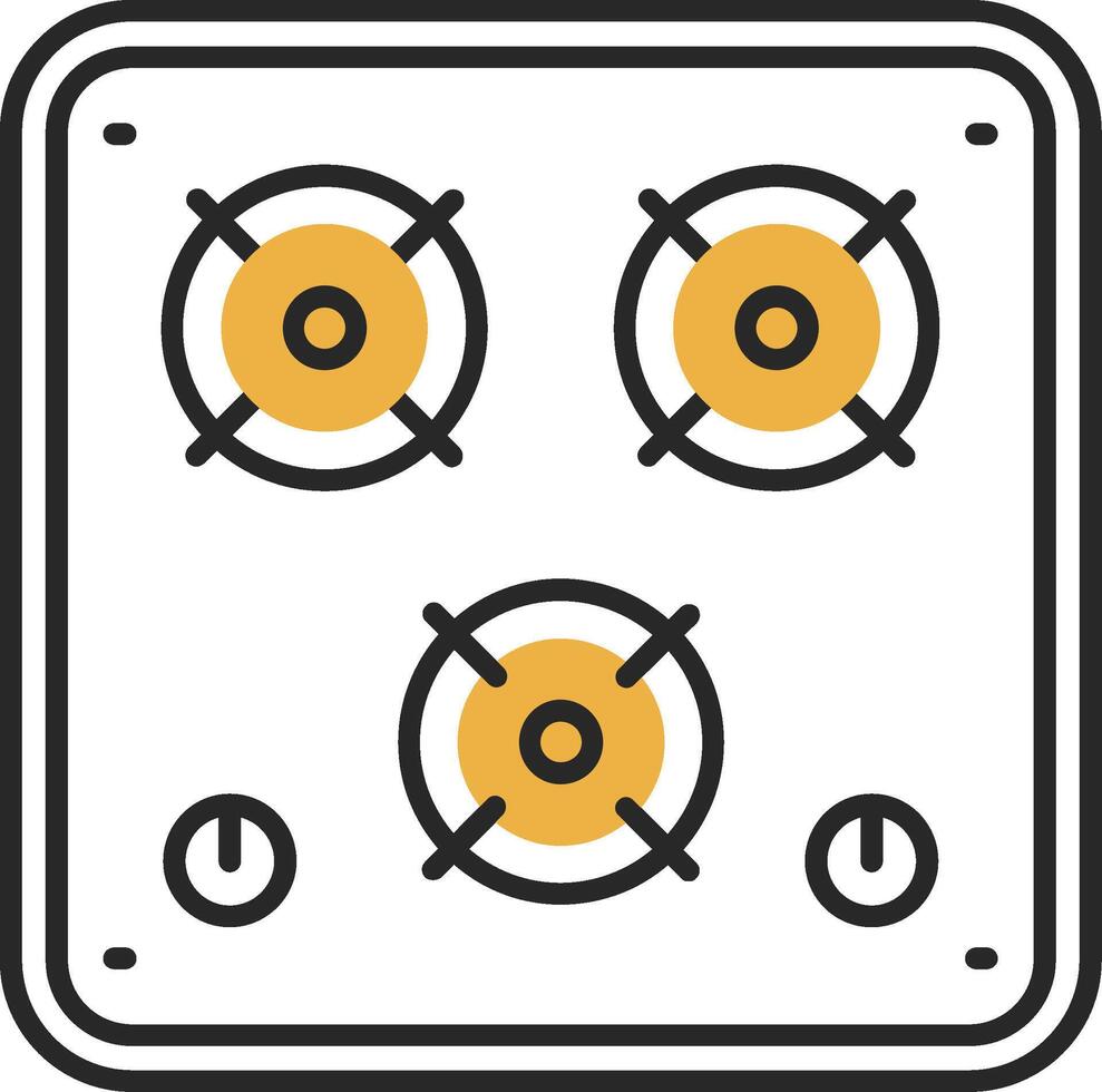 Stove Skined Filled Icon vector