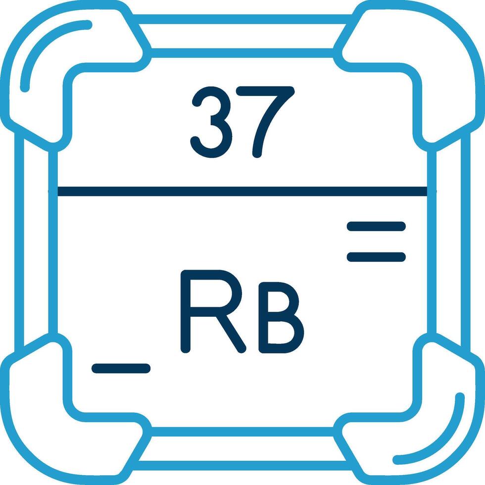 rubidio línea azul dos color icono vector