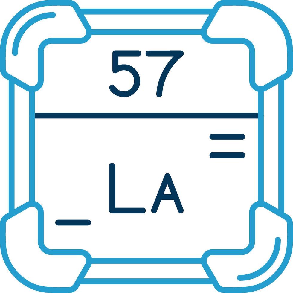 Lanthanum Line Blue Two Color Icon vector