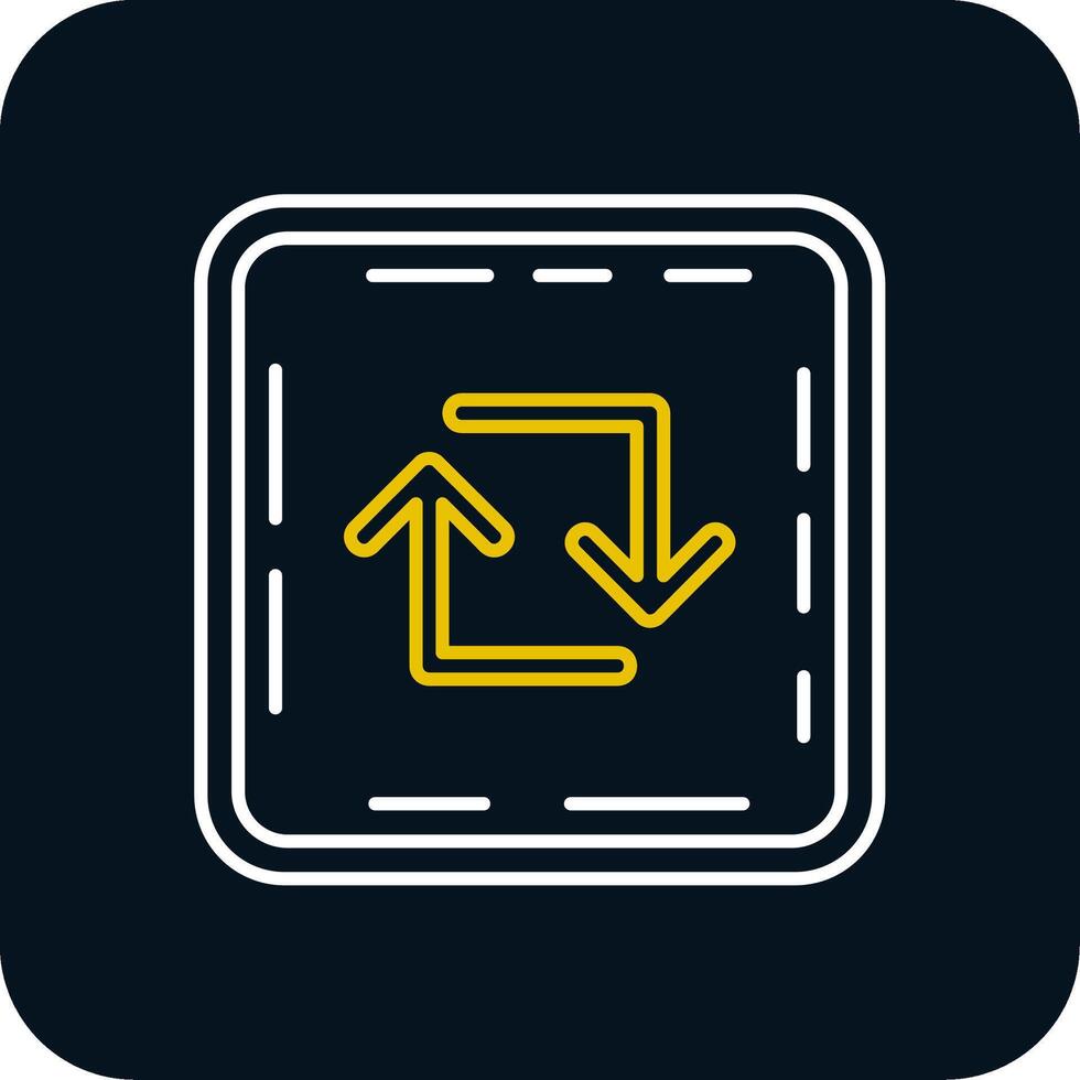 Loop Line Yellow White Icon vector