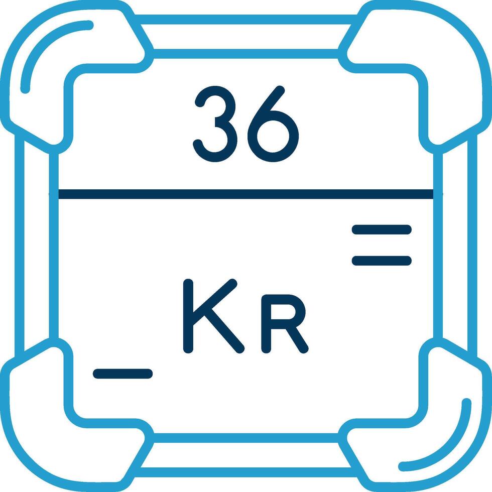 criptón línea azul dos color icono vector