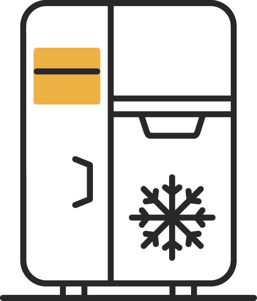 refrigerador desollado lleno icono vector