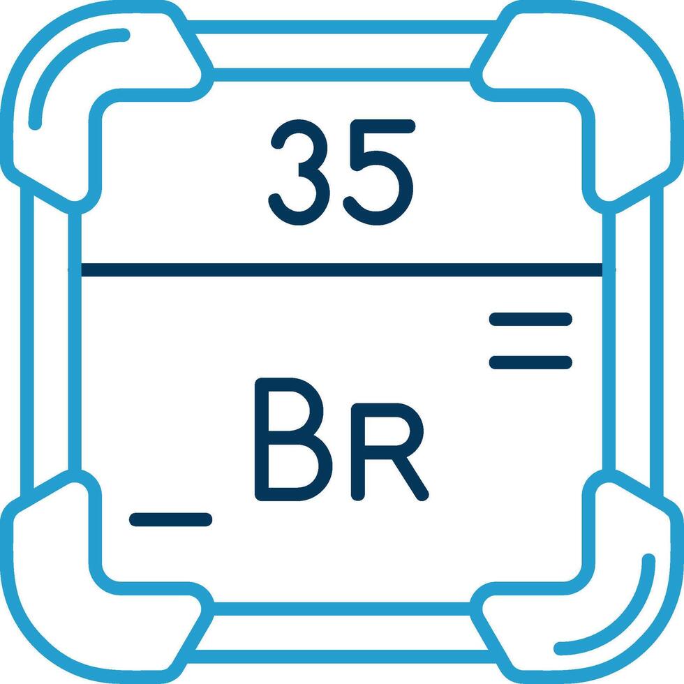 Bromine Line Blue Two Color Icon vector