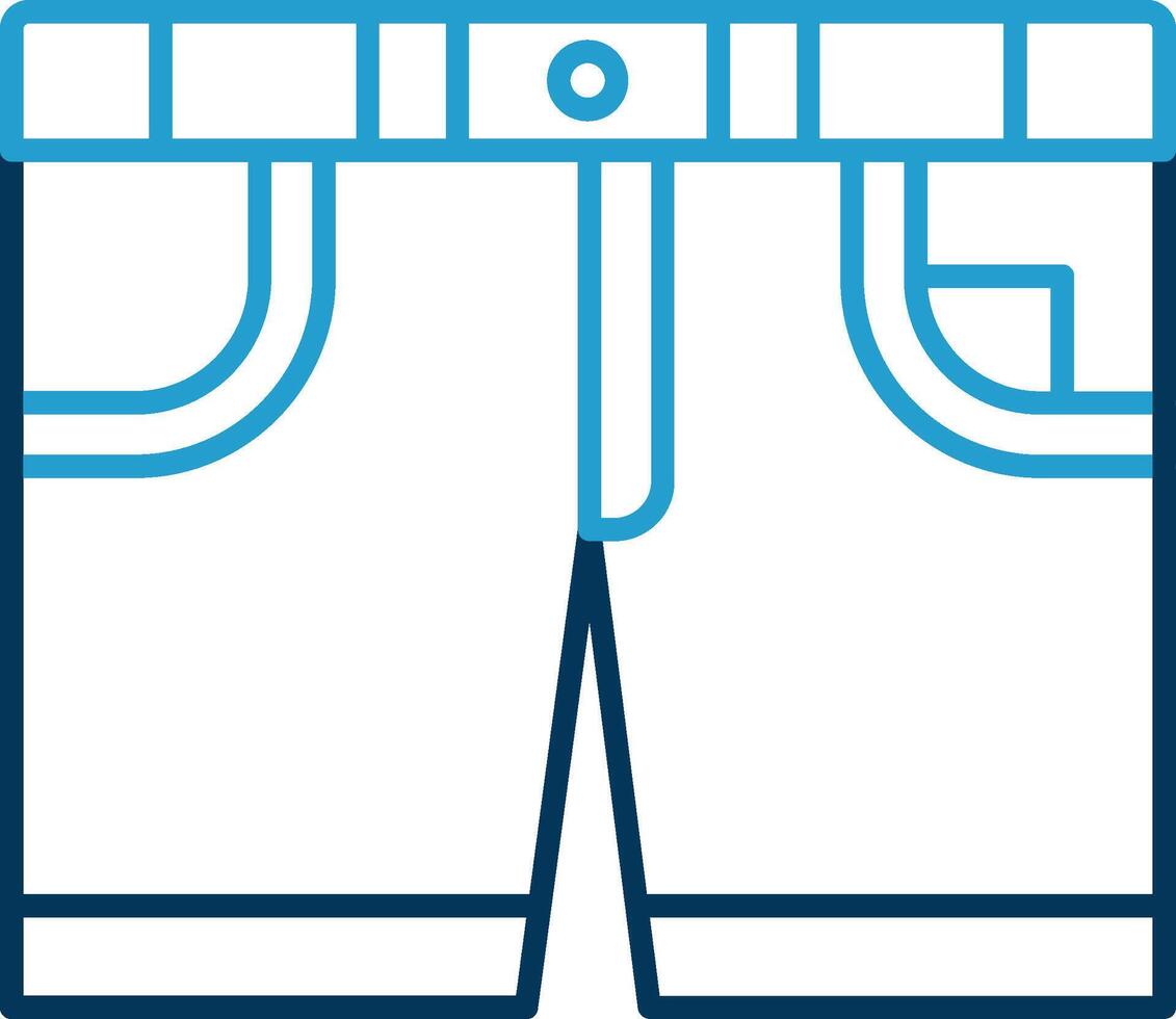 Shorts Line Blue Two Color Icon vector