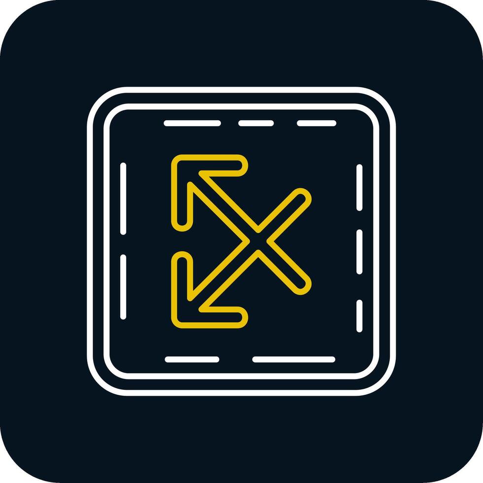 Intersect Line Yellow White Icon vector