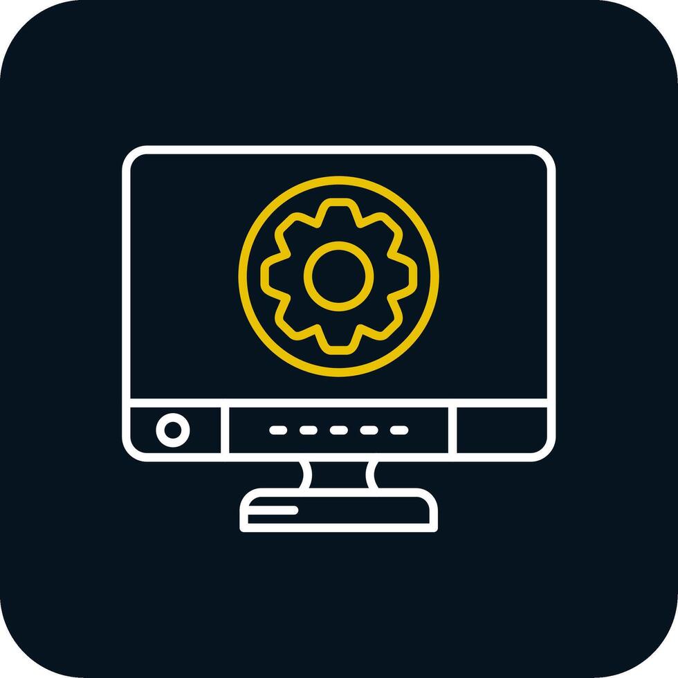 Settings Line Yellow White Icon vector