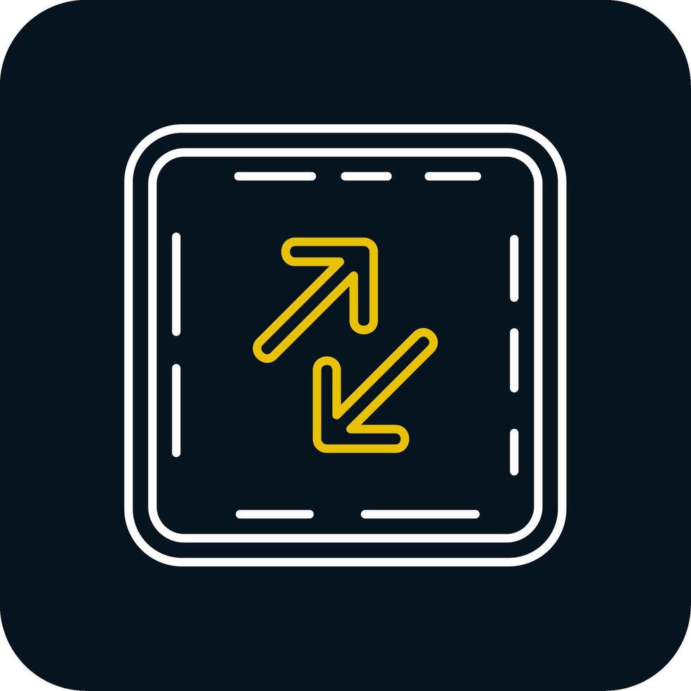 Swap Line Yellow White Icon vector