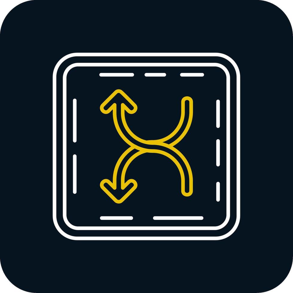 Shuffle Line Yellow White Icon vector