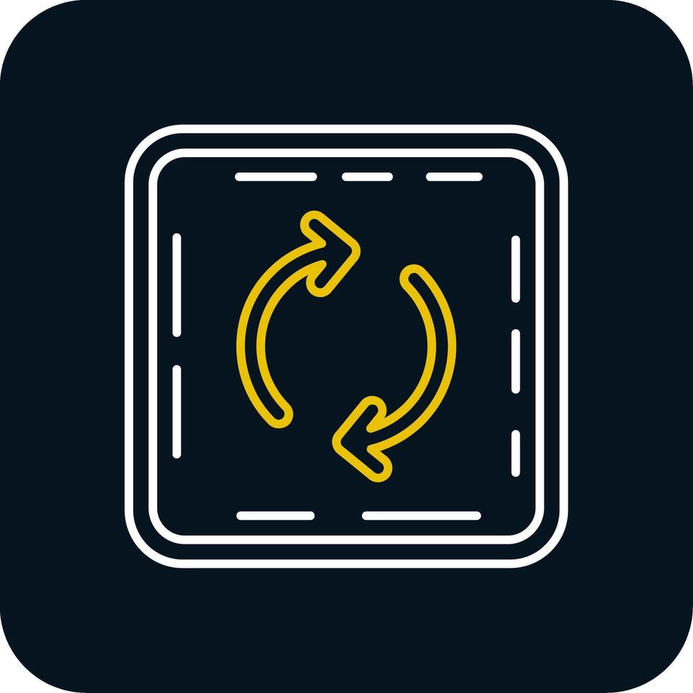 Loop Line Yellow White Icon vector