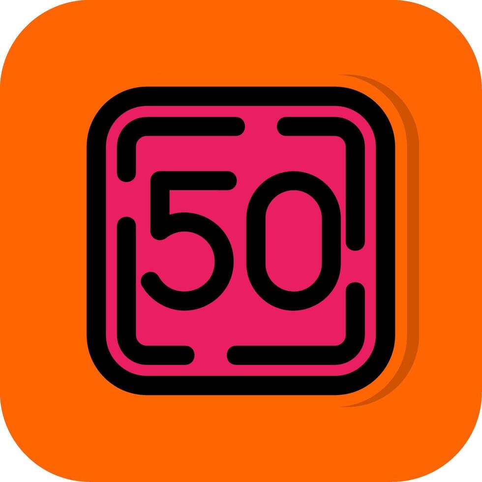 Fifty Filled Orange background Icon vector