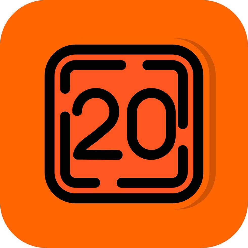 Twenty Filled Orange background Icon vector